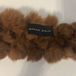 Dana Stein Brown Ombré Pom Pom Fur Scar